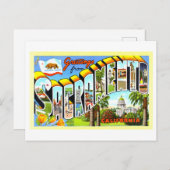 カリフォルニア州サクラメントからのヴィンテージ挨拶 ポストカード (正面/裏面)