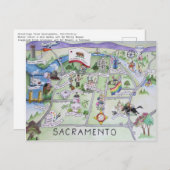 カリフォルニア州サクラメントからの挨拶！ ポストカード (正面/裏面)
