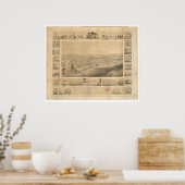 カリフォルニア州サクラメント。パノラママップ1857 (0066A) ポスター (キッチン)