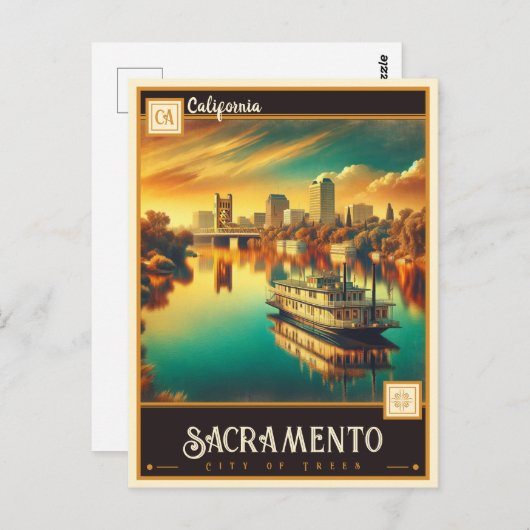 カリフォルニア州サクラメント |ヴィンテージ ポストカード (正面/裏面)