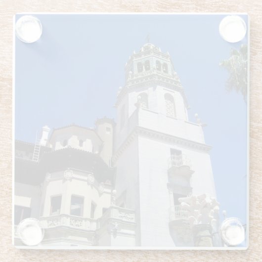 カリフォルニア州サンシメオンのハースト城 ガラスコースター (裏面)