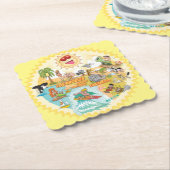 カリフォルニア州サンシャインパラダイススキャロップコースター ペーパーコースター (アングル)