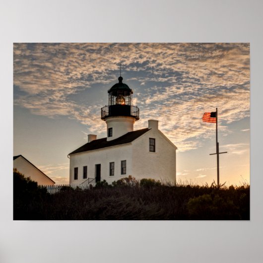 カリフォルニア州サンセットにある灯台 ポスター (正面)