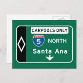 カリフォルニア州サンタアナロードサイン シーズンポストカード (正面/裏面)