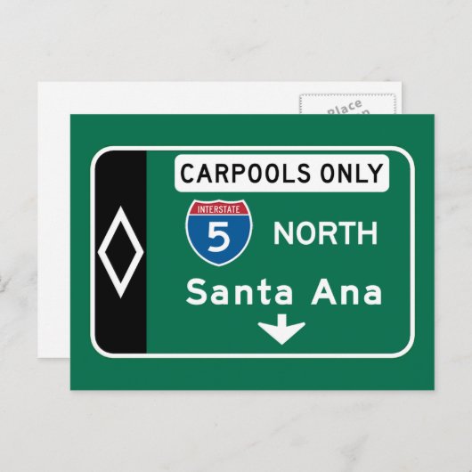 カリフォルニア州サンタアナロードサイン シーズンポストカード (正面/裏面)