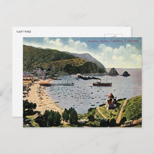 カリフォルニア州サンタカタリナのアバロンヴィンテージ ポストカード (正面/裏面)