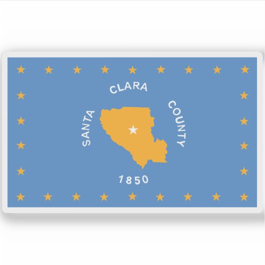 カリフォルニア州サンタクララ州旗 シール (正面)