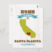 カリフォルニア州サンタクラリータの地図 – ホームは ポストカード (正面/裏面)