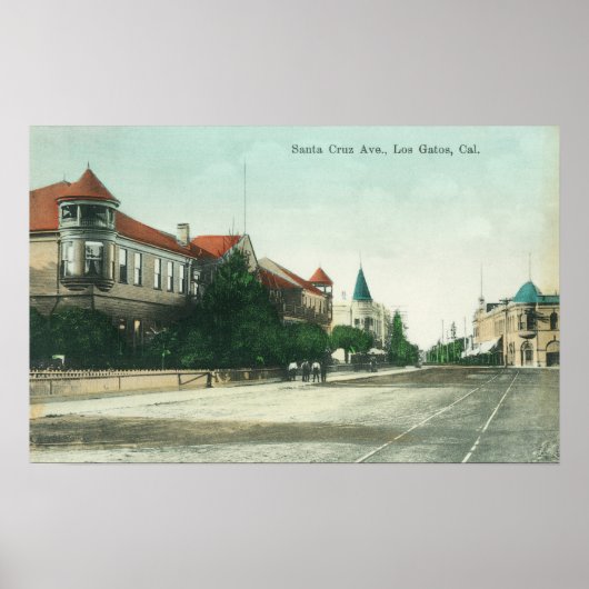 カリフォルニア州サンタクルスアベニューロスカトスの景色 ポスター (正面)