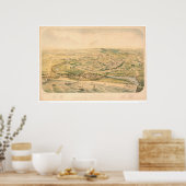 カリフォルニア州サンタクルーズ。パノラママップ(1586A) – 復元なし ポスター (キッチン)