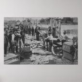 カリフォルニア州サンタクルーズ – フィッシャーマンズワーフシーン ポスター (正面)