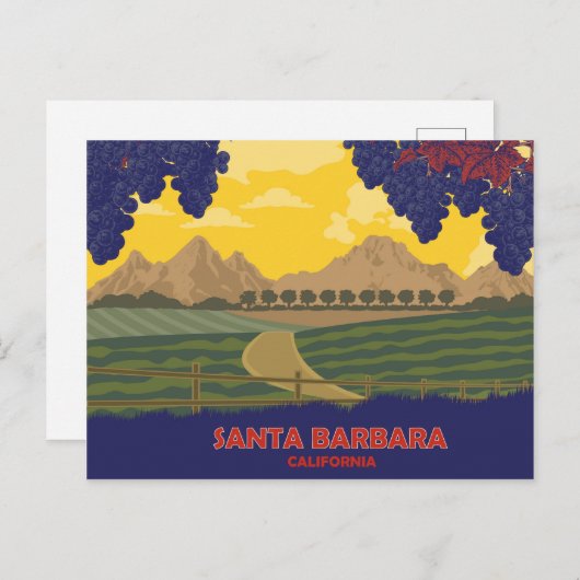 カリフォルニア州サンタバーバラのブドウ園 ポストカード (正面/裏面)