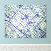 カリフォルニア州サンタバーバラのヴィンテージの地図 キャンバスプリント (インサイチュ (ウッドフロア))