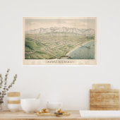 カリフォルニア州サンタバーバラ。パノラママップ1877 (1581A) ポスター (キッチン)