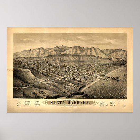 カリフォルニア州サンタバーバラ(1877) ポスター (正面)