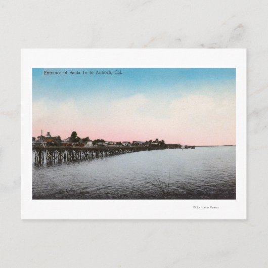 カリフォルニア州サンタフェ鉄道アンティオックの入口 ポストカード (正面)