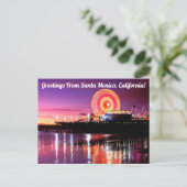 カリフォルニア州サンタモニカからの挨拶 ポストカード (スタンド正面)