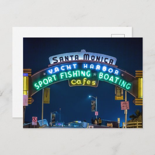 カリフォルニア州サンタモニカからの挨拶 ポストカード (正面/裏面)