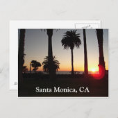 カリフォルニア州サンタモニカのサンセット ポストカード (正面/裏面)