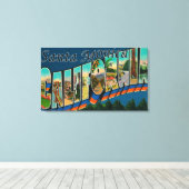 カリフォルニア州サンタモニカ – Large Letter Scenes キャンバスプリント (インサイチュ (ウッドフロア))