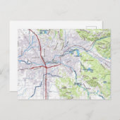 カリフォルニア州サンタローザの地図 ポストカード (正面/裏面)