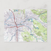 カリフォルニア州サンタローザの地図 ポストカード (正面)