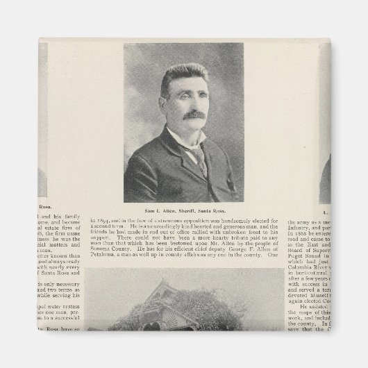 カリフォルニア州サンタローザ マグネット (正面)