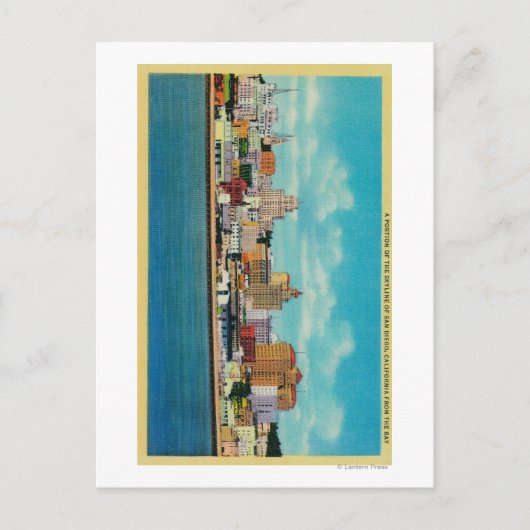 カリフォルニア州サンディエゴからサンディエゴのスカイライン ポストカード (正面)