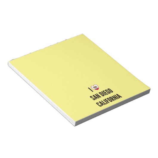 カリフォルニア州サンディエゴが大好き ノートパッド (アングル)