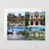 カリフォルニア州サンディエゴのバルボア公園 ポストカード (正面/裏面)