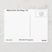 カリフォルニア州サンディエゴのバルボア公園 ポストカード (裏面)