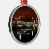 カリフォルニア州サンディエゴのメリークリスマス メタルオーナメント (右)