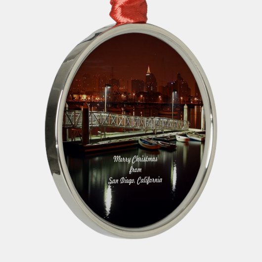 カリフォルニア州サンディエゴのメリークリスマス メタルオーナメント (右)