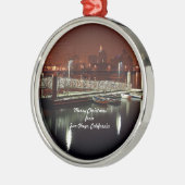 カリフォルニア州サンディエゴのメリークリスマス メタルオーナメント (左)