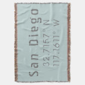カリフォルニア州サンディエゴの経度と緯度 スローブランケット (正面縦)