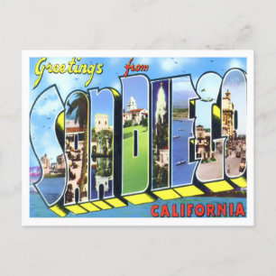 カリフォルニア州サンディエゴヴィンテージビッグ・レター ポストカード