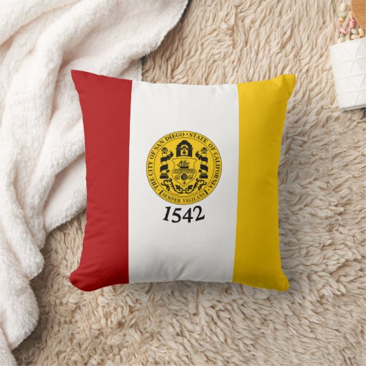 カリフォルニア州サンディエゴ国旗 クッション (ブランケット)