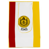 カリフォルニア州サンディエゴ国旗 ミディアムペーパーバッグ (裏面)