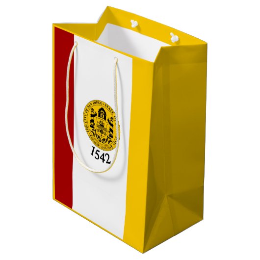 カリフォルニア州サンディエゴ国旗 ミディアムペーパーバッグ (裏面アングル)