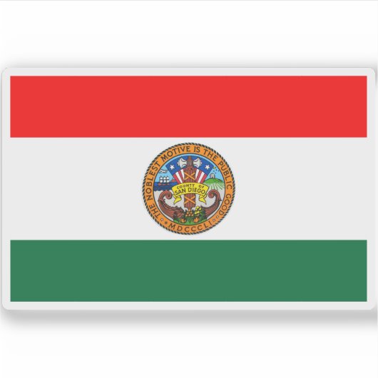 カリフォルニア州サンディエゴ州旗 シール (正面)