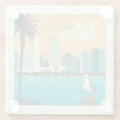 カリフォルニア州サンディエゴ ガラスコースター (裏面)