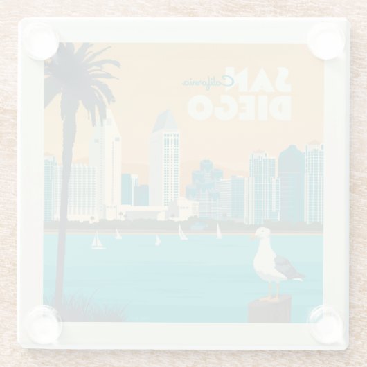 カリフォルニア州サンディエゴ ガラスコースター (裏面)