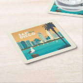 カリフォルニア州サンディエゴ スクエアペーパーコースター (アングル)