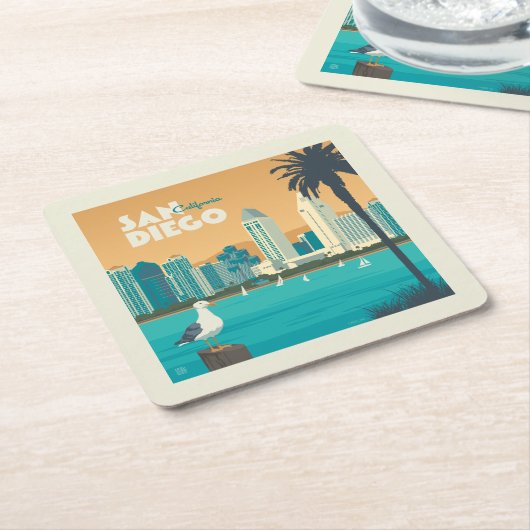 カリフォルニア州サンディエゴ スクエアペーパーコースター (アングル)