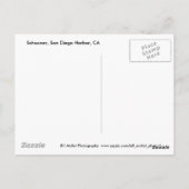 カリフォルニア州サンディエゴ・ハーバー・スクーナー ポストカード (裏面)