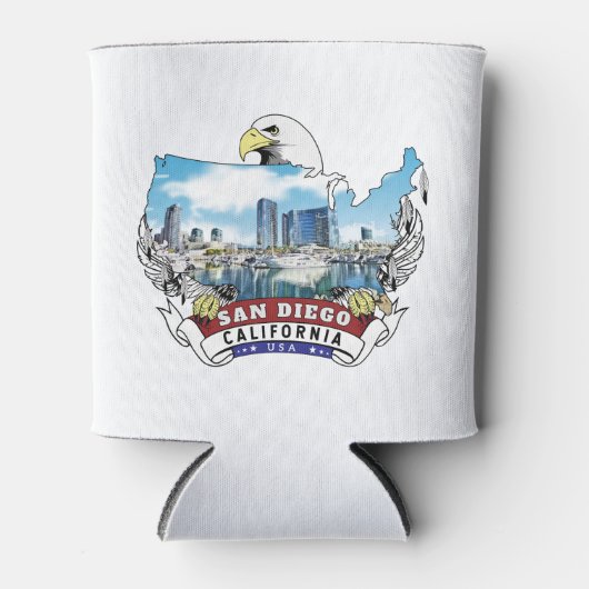 カリフォルニア州サンディエゴUSAバルドイーグル 缶クーラー (正面)