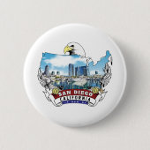 カリフォルニア州サンディエゴUSAバルドイーグル 缶バッジ (正面)