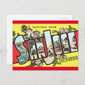 カリフォルニア州サンノゼのヴィンテージ旅行はがき ポストカード (正面/裏面)