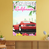 カリフォルニア州サンノゼの旅行ポスター キャンバスプリント (インサイチュ (リビング))