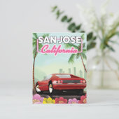 カリフォルニア州サンノゼの旅行ポスター ポストカード (スタンド正面)